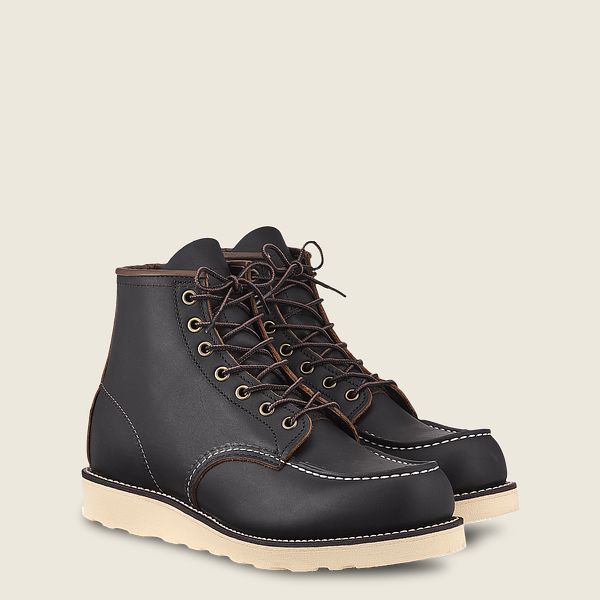 レッド ウィング(Red Wing) Classic Moc - 6インチプレーリーレザー ブーツ メンズ ブラック JP53417